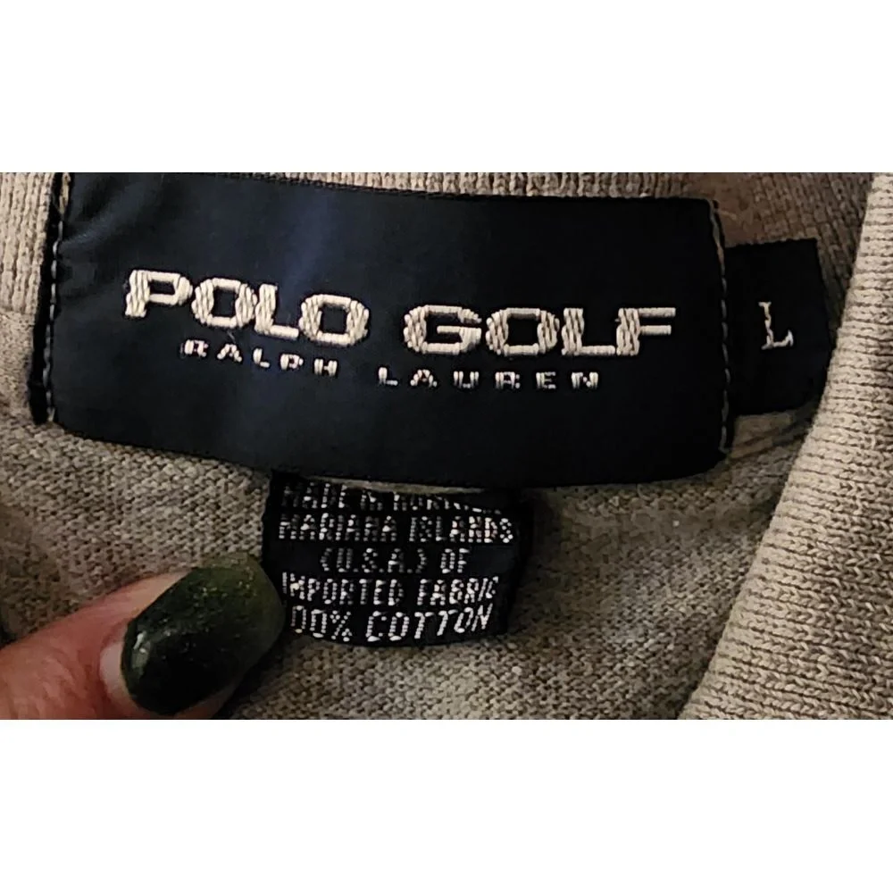 Polo Golf Ralph Lauren Classic Gray Cotton Polo Shirt Short Sleeve Casual Golf L